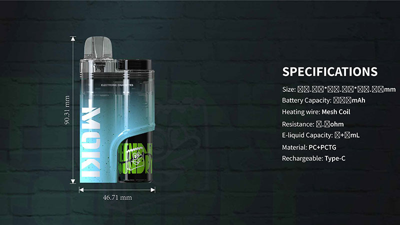 specifications of MK M61 cool mint vape bar