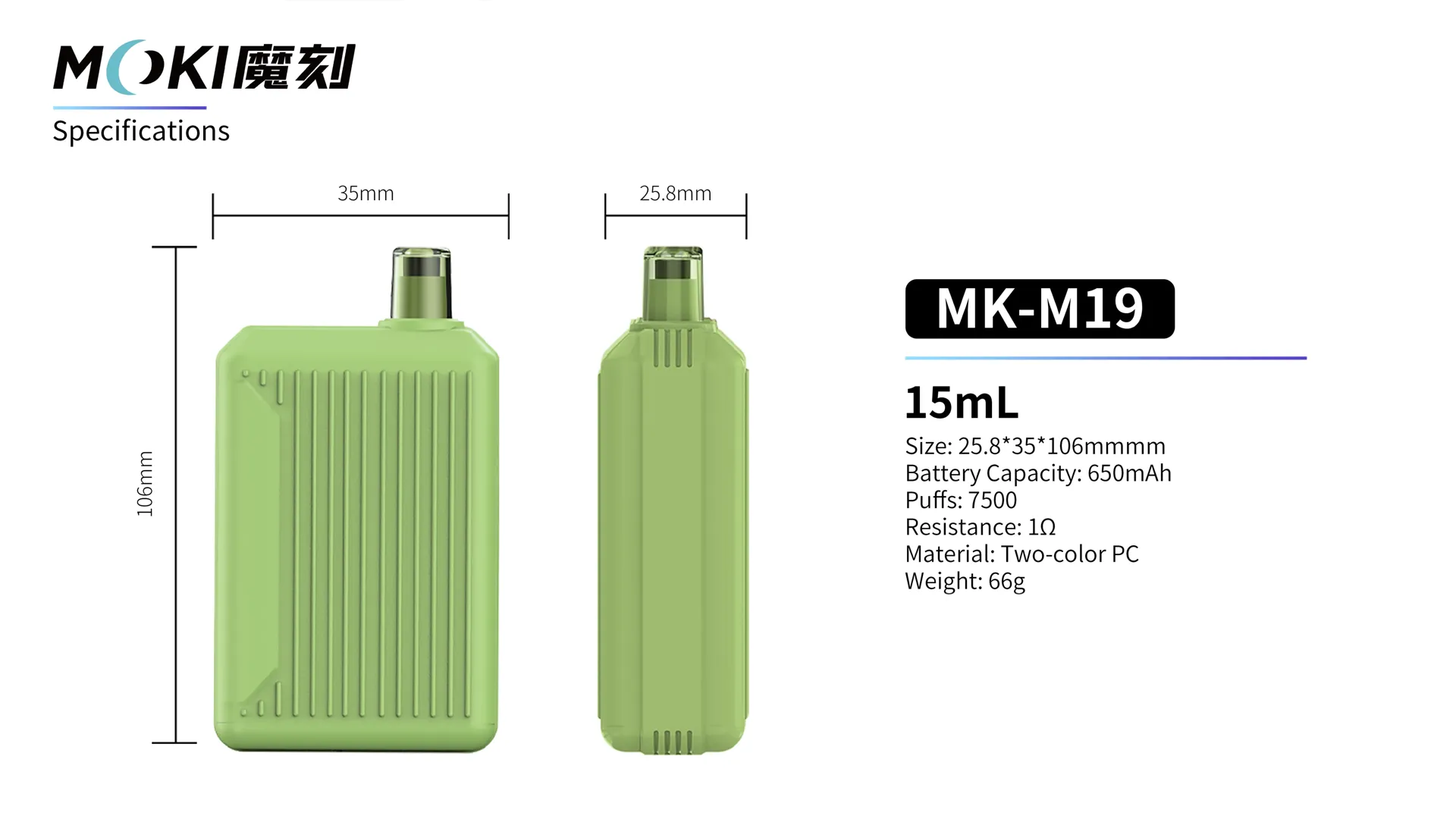 M19 Dubbele Spoel Mint Vape