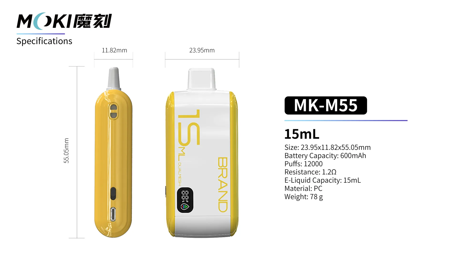 parameters van M55 keramische voorgevulde vape