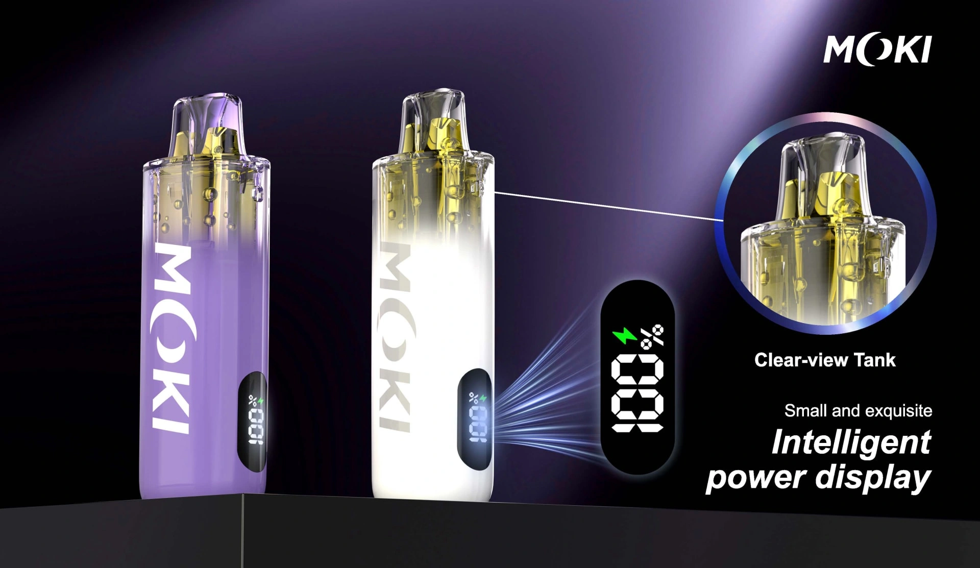 MOKI MK-M63 Vape: 12000 Puffs, 12.5W Power & Transparent E-Liquid Tank | Ceramic Coil Technology
