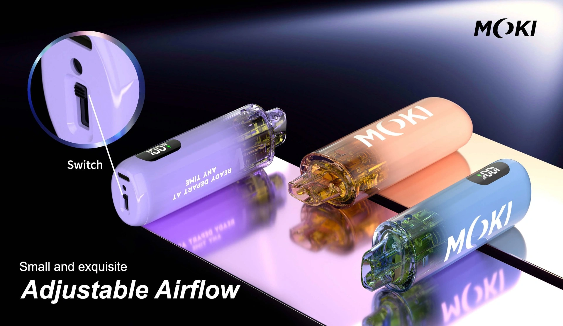 MOKI MK-M63 Vape: 12000 Puffs, 12.5W Power & Transparent E-Liquid Tank | Ceramic Coil Technology