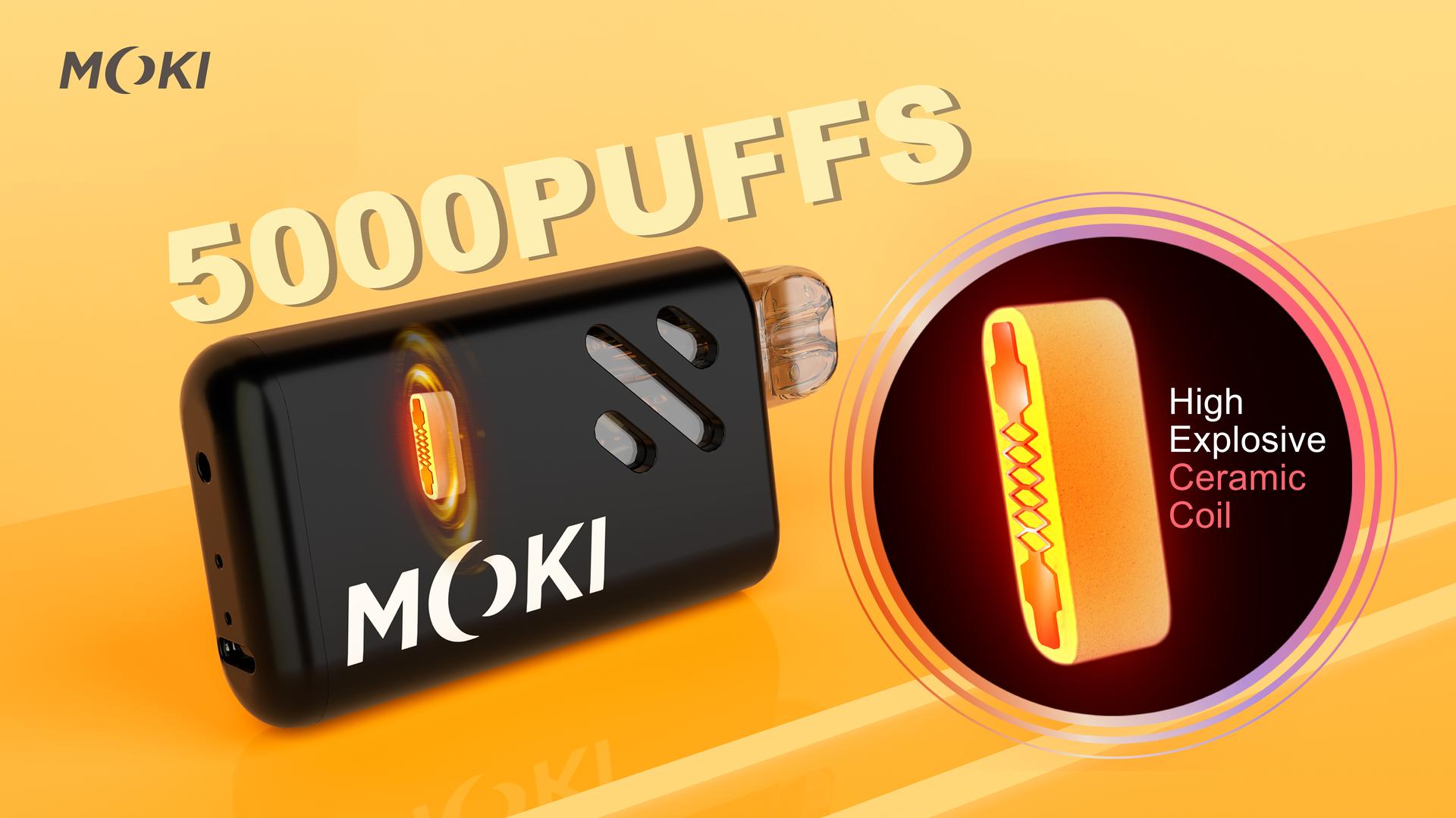 MOKI VAPE MK-M79: Mini Portable Vape with 5000 Puffs & Visible E-Liquid Tank | MOKI