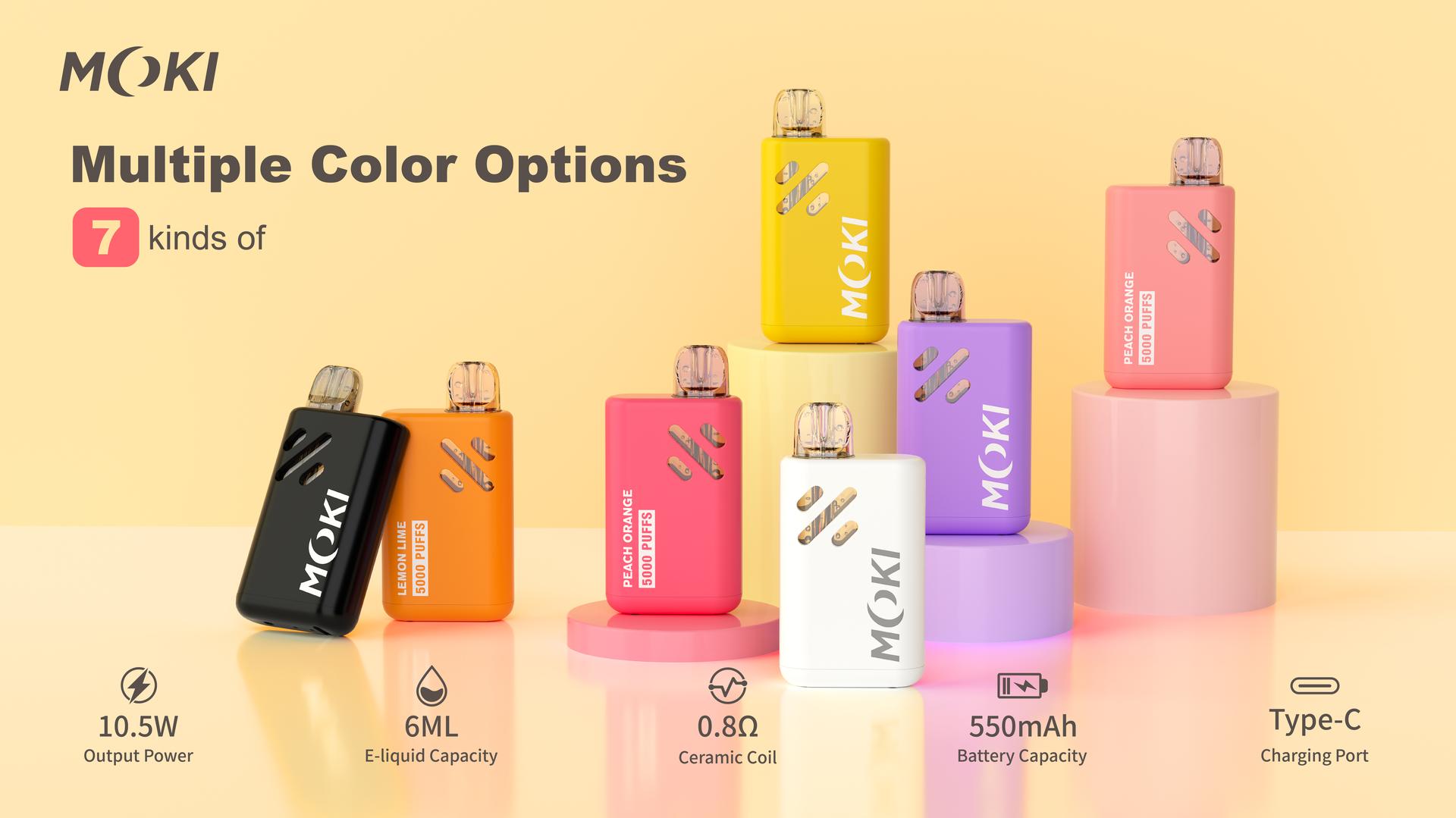 MOKI VAPE MK-M79: Mini Portable Vape with 5000 Puffs & Visible E-Liquid Tank | MOKI
