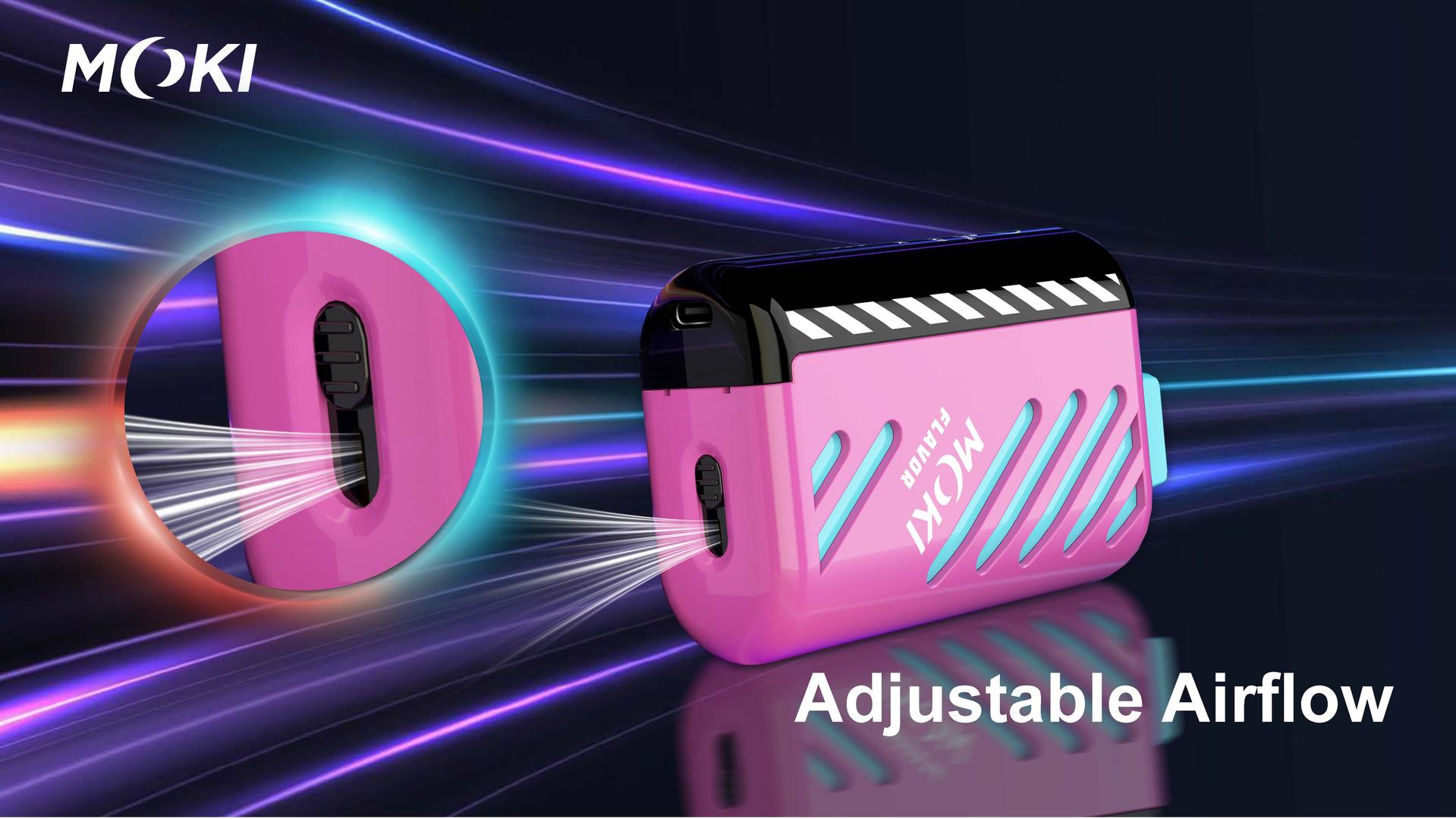 MOKI MK-M89 Vape Bar: 18 ml Capaciteit, Verstelbare Power & Airflow | Slimme LED Display