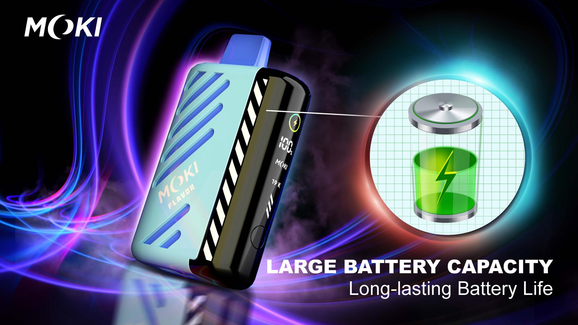 MOKI MK-M89 Vape Bar: 18 ml Capaciteit, Verstelbare Power & Airflow | Slimme LED Display