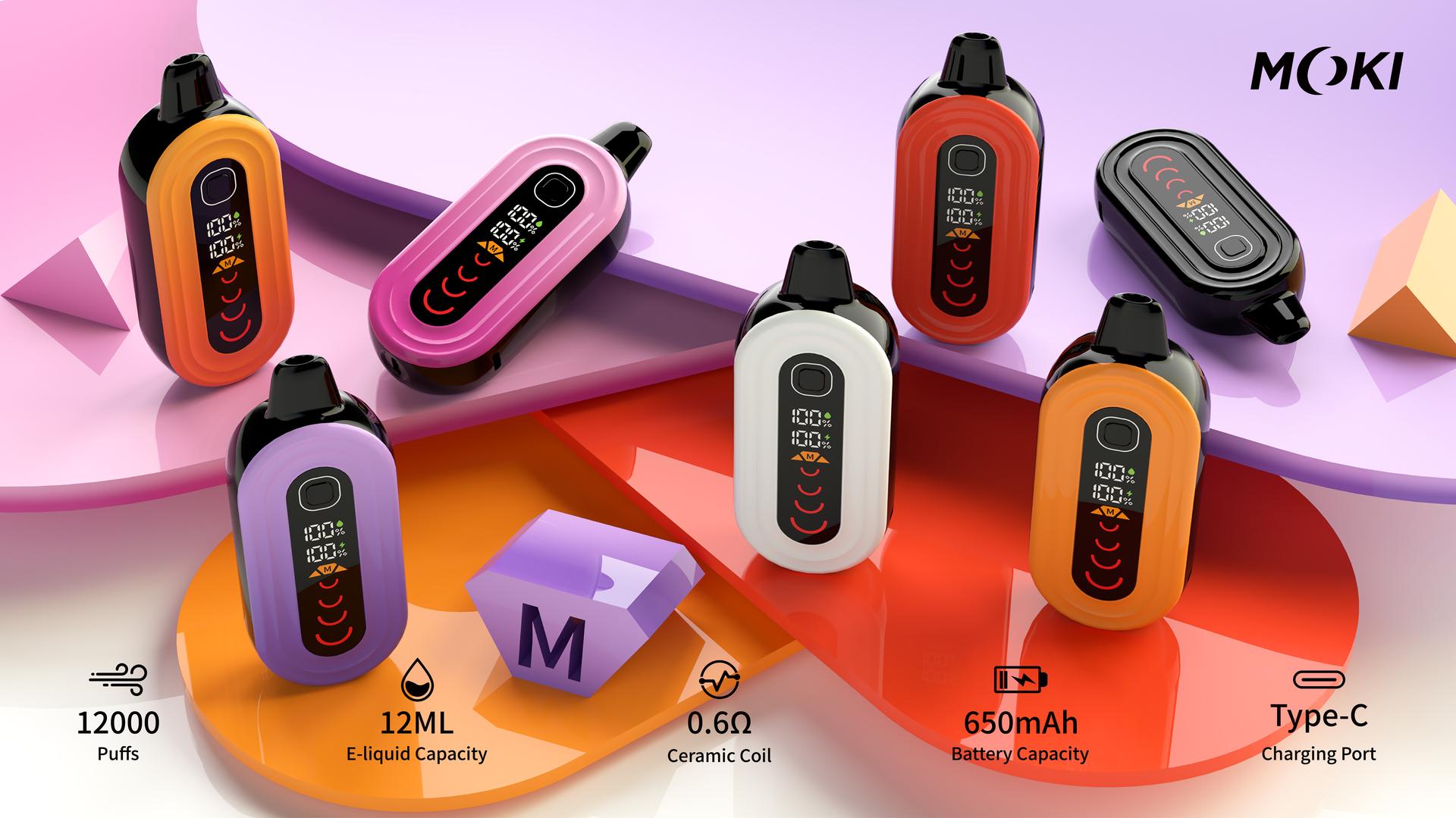 MOKI MK-OL11 Vape - Bobina de cerâmica de 12.000 baforadas e modos ajustáveis