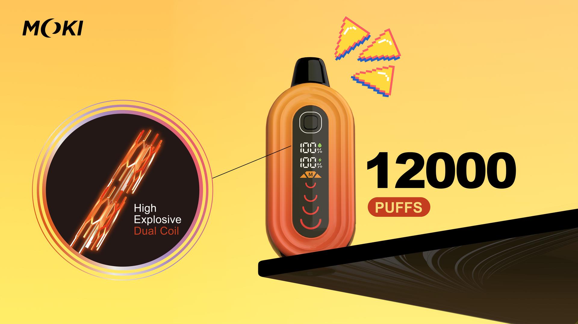 MOKI MK-OL11 Vape - Bobina de cerâmica de 12.000 baforadas e modos ajustáveis