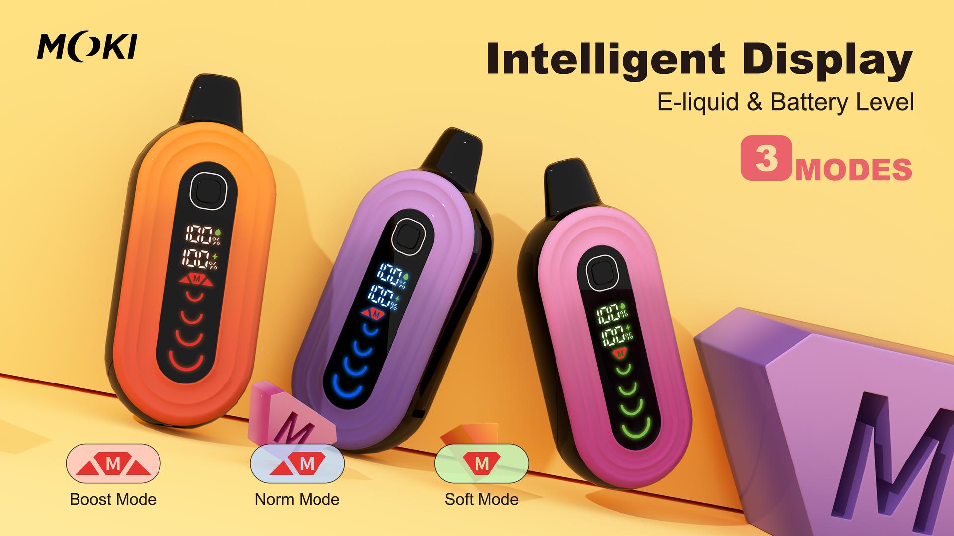 MOKI MK-OL11 Vape - Bobina de cerâmica de 12.000 baforadas e modos ajustáveis